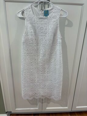 CeCe White Lace Shift Dress